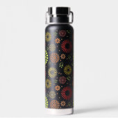 Farbenfrohe Blume in warmen Farbtönen Trinkflasche (Rückseite)