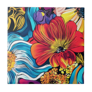 Farbenfrohe Blume iPhone Case Fliese