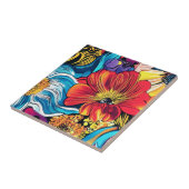 Farbenfrohe Blume iPhone Case Fliese (Seite)