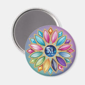 Farbenfrohe Blume Jewel Magnet (Vorderseite/Rückseite)