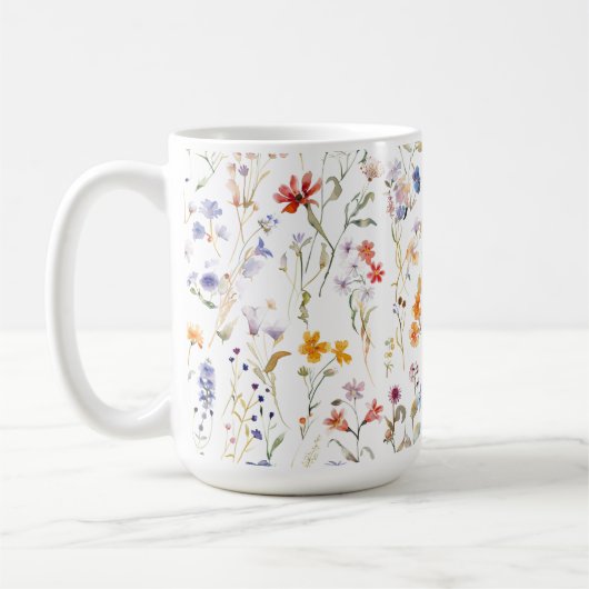Farbenfrohe Blume Kaffeetasse (Links)