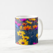 Farbenfrohe Blume Kaffeetasse (VorderseiteRechts)