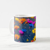 Farbenfrohe Blume Kaffeetasse (Vorderseite Links)