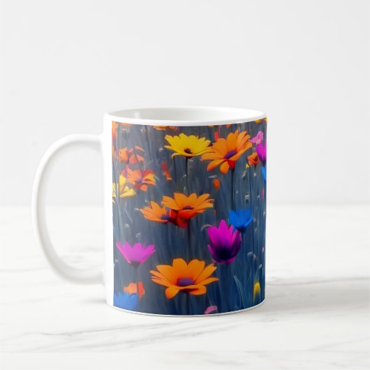 Farbenfrohe Blume Kaffeetasse (Links)