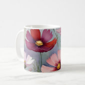 Farbenfrohe Blume Kaffeetasse (Vorderseite Links)