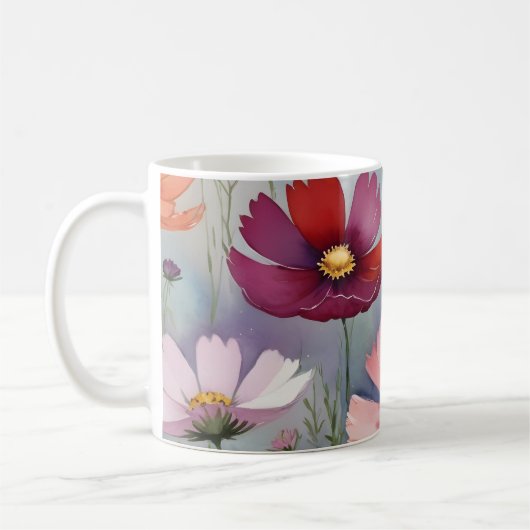 Farbenfrohe Blume Kaffeetasse (Links)