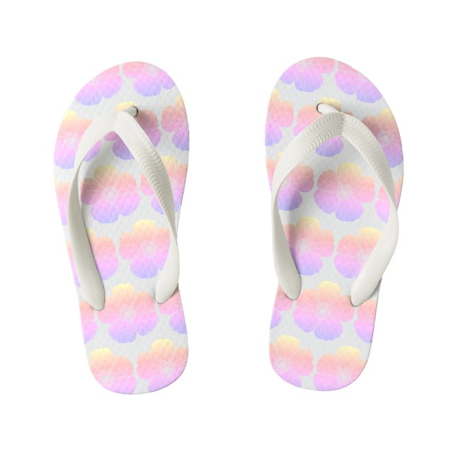 Farbenfrohe Blume Kid's Flip Flops Kinderbadesandalen (Fußbett)