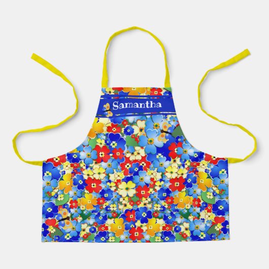 Farbenfrohe Blume Kinder Schürze (Vorderseite)
