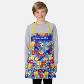 Farbenfrohe Blume Kinder Schürze (Getragen)
