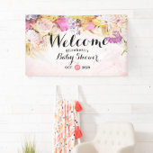 Farbenfrohe Blume Kinderdusche Willkommen Banner (Insitu)
