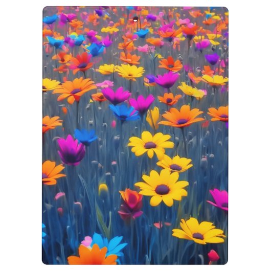 Farbenfrohe Blume Klemmbrett (Rückseite)