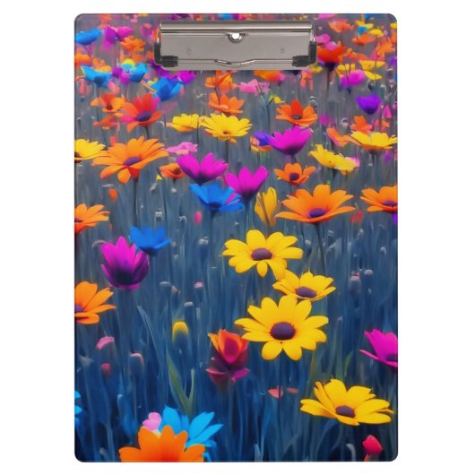 Farbenfrohe Blume Klemmbrett (Vorderseite)