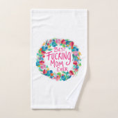 Farbenfrohe Blume Kranz Beste F*Mama je Badhandtuch Set (Handtuch)