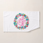 Farbenfrohe Blume Kranz Beste F*Mama je Badhandtuch Set (Handtuch)
