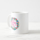 Farbenfrohe Blume Kranz Beste F*Mama je Kaffeetasse (Vorderseite Links)