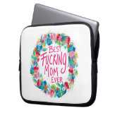 Farbenfrohe Blume Kranz Beste F*Mama je Laptopschutzhülle (Vorderseite Links)