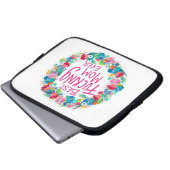 Farbenfrohe Blume Kranz Beste F*Mama je Laptopschutzhülle (Vorne Knopf)