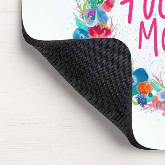 Farbenfrohe Blume Kranz Beste F*Mama je Mousepad (Ecke)