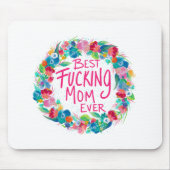 Farbenfrohe Blume Kranz Beste F*Mama je Mousepad (Vorne)