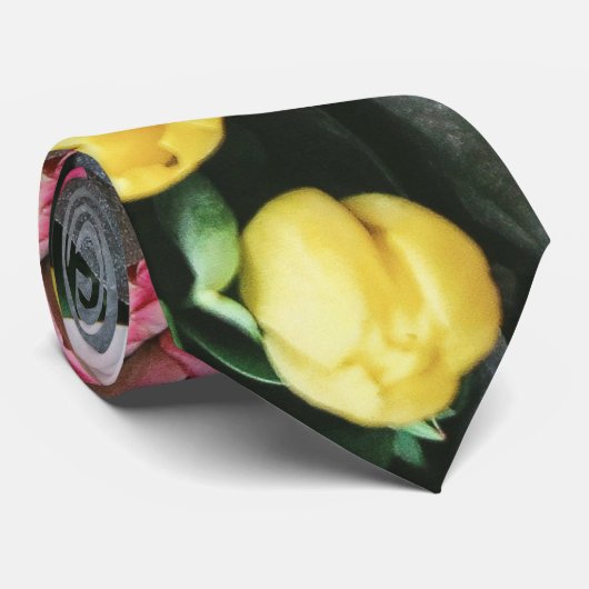 farbenfrohe Blume Krawatte (Gerollt)