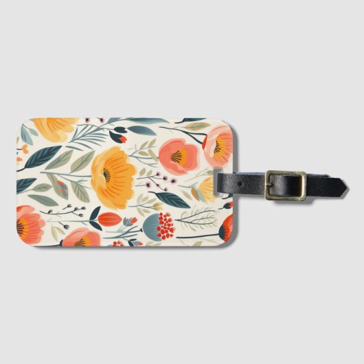 Farbenfrohe Blume Kunst Gepäckanhänger (Vorderseite (Horizontal))