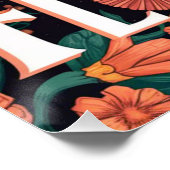 Farbenfrohe Blume Kunst Inspiriere Text Poster (Ecke)