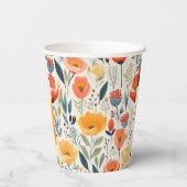 Farbenfrohe Blume Kunst Pappbecher (Rückseite)