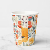 Farbenfrohe Blume Kunst Pappbecher (Links)