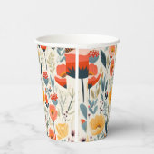 Farbenfrohe Blume Kunst Pappbecher (Rechts)