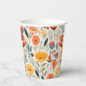 Farbenfrohe Blume Kunst Pappbecher (Vorderseite)