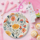 Farbenfrohe Blume Kunst Pappteller (Party)