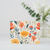 Farbenfrohe Blume Kunst Postkarte (Stehend Vorderseite)