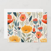 Farbenfrohe Blume Kunst Postkarte (Vorne/Hinten)