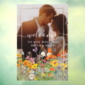 Farbenfrohe Blume Land Hochzeit Begrüßung Foto Fensteraufkleber (Blatt 3)