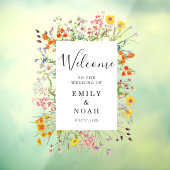 Farbenfrohe Blume Land Hochzeit Willkommen Fensteraufkleber (Blatt 3)