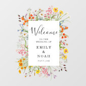 Farbenfrohe Blume Land Hochzeit Willkommen Fensteraufkleber (Blatt)