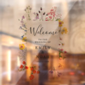 Farbenfrohe Blume Land Hochzeit Willkommen Fensteraufkleber (Blatt 2)