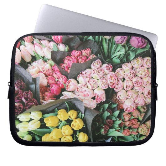 farbenfrohe Blume Laptopschutzhülle (Vorderseite)