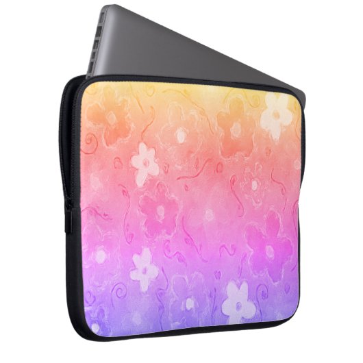 Farbenfrohe Blume Laptopschutzhülle (Vorne Rechts)