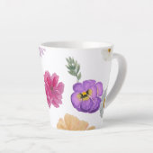 Farbenfrohe Blume Latte Tasse (Rechte Ecke)