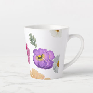 Farbenfrohe Blume Latte Tasse
