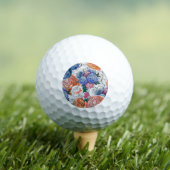 Farbenfrohe Blume: Lebhaftes, nahtloses Muster Golfball (Insitu T-Shirt)