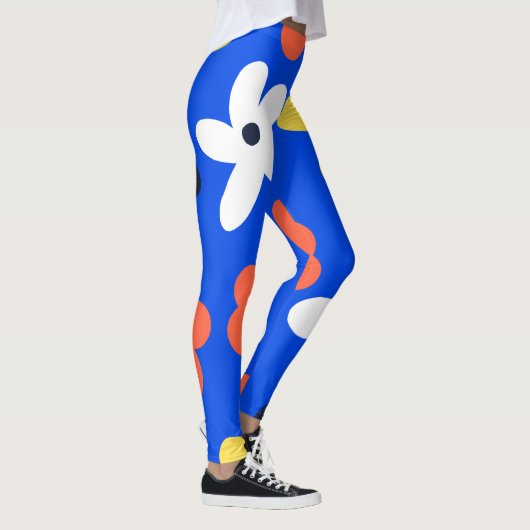 Farbenfrohe Blume Leggings (Rechts)