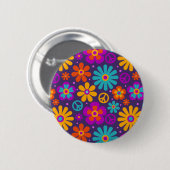 Farbenfrohe Blume Liebe Ristorante della Carrà Button (Vorne & Hinten)
