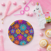 Farbenfrohe Blume Liebe Ristorante della Carrà Pappteller (Party)