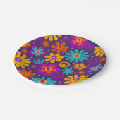 Farbenfrohe Blume Liebe Ristorante della Carrà Pappteller (Schrägansicht)