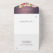 Farbenfrohe Blume Lila BG Wedding RSVP All In One Einladung (Außenbereich)