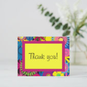 Farbenfrohe Blume Mädchen Geburtstag Danke Postkar Postkarte (Stehend Vorderseite)