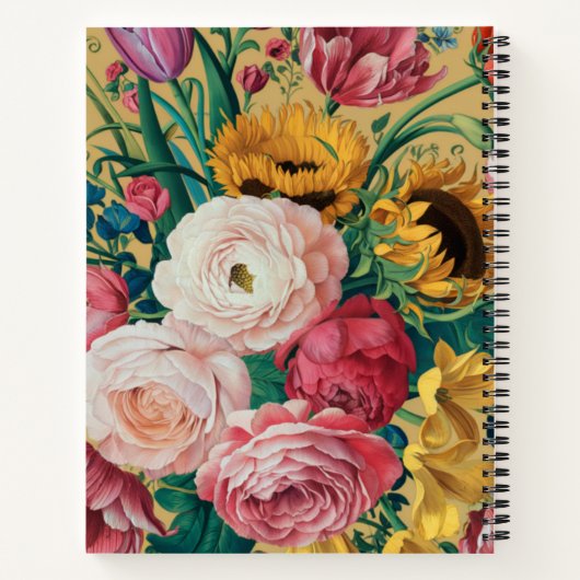 Farbenfrohe Blume Malerei Art Notizblock (Rückseite)