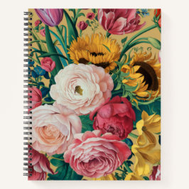 Farbenfrohe Blume Malerei Art Notizblock